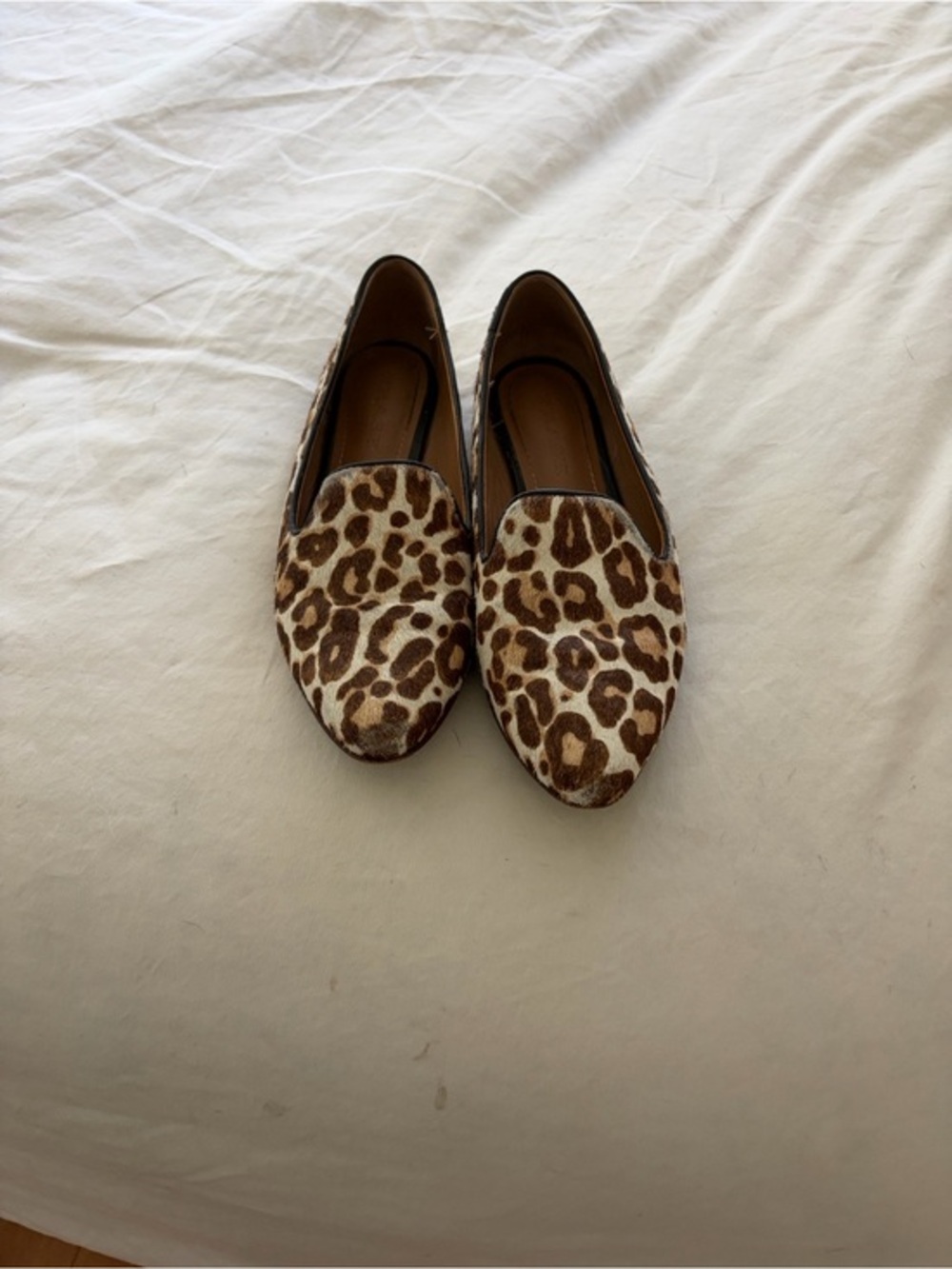 Trask Leopard-Print Loafers in Brown and Cream